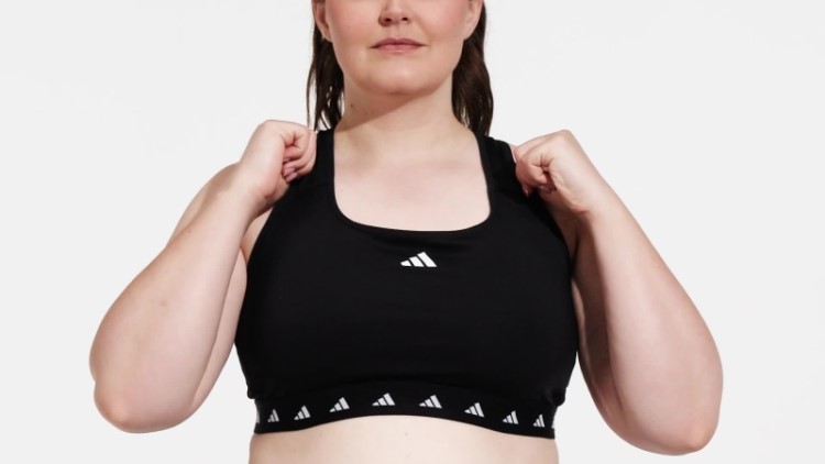 Sutiã Techfit De Suporte Médio Adidas Black Powerreact (tamanho Grande)