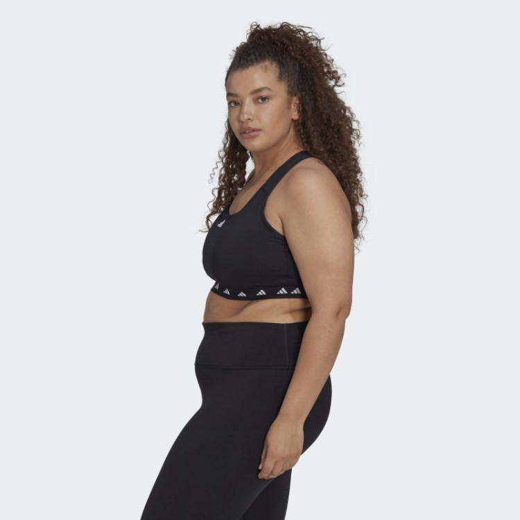 Sutiã Techfit De Suporte Médio Adidas Black Powerreact (tamanho Grande)