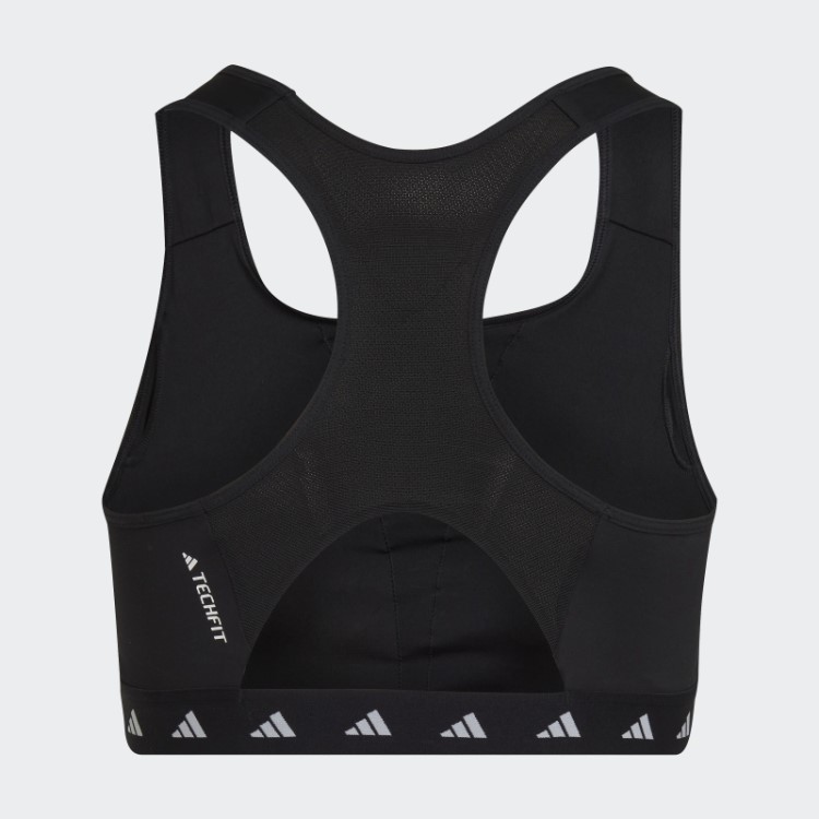 Sutiã Techfit De Suporte Médio Adidas Black Powerreact (tamanho Grande)