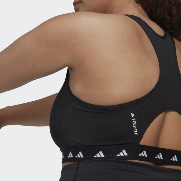 Sutiã Techfit De Suporte Médio Adidas Black Powerreact (tamanho Grande)