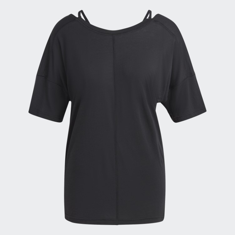 Camiseta Oversized Para Estúdio De Ioga Adidas Preta