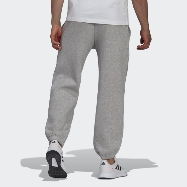 Calça De Moletom Cinza Médio Adidas Essentials Feelvivid De Lã De Algodão Com Perna Reta