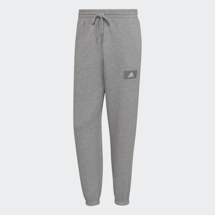 Calça De Moletom Cinza Médio Adidas Essentials Feelvivid De Lã De Algodão Com Perna Reta