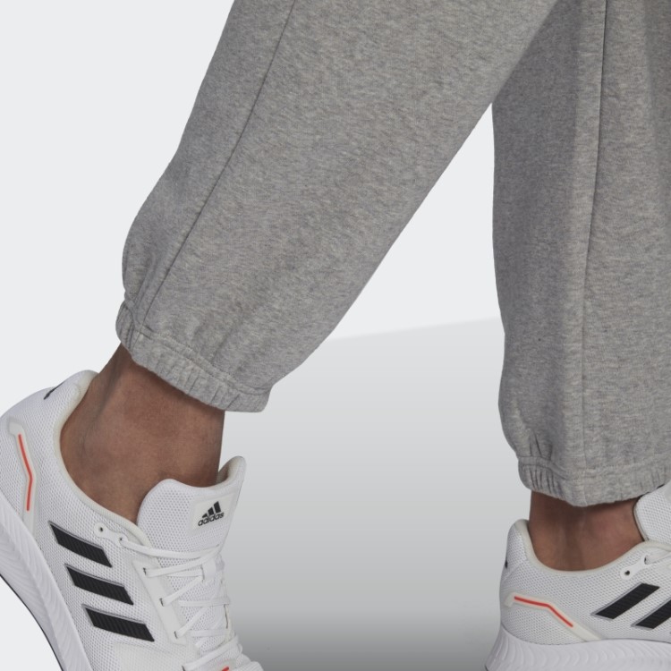 Calça De Moletom Cinza Médio Adidas Essentials Feelvivid De Lã De Algodão Com Perna Reta