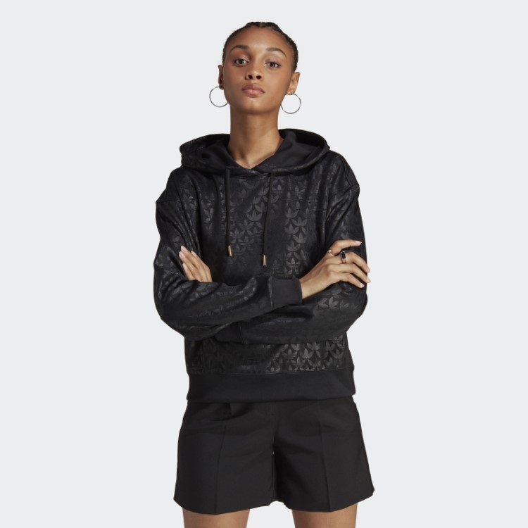 Moletom Com Logo Adidas Preto