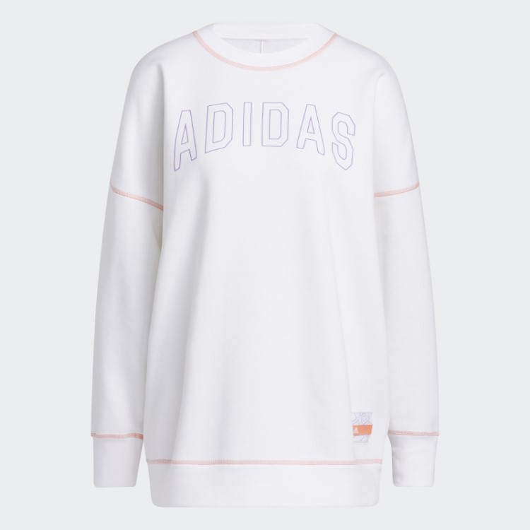 Sweatshirt Sport Statement Boyfriend Crew Branco Adidas