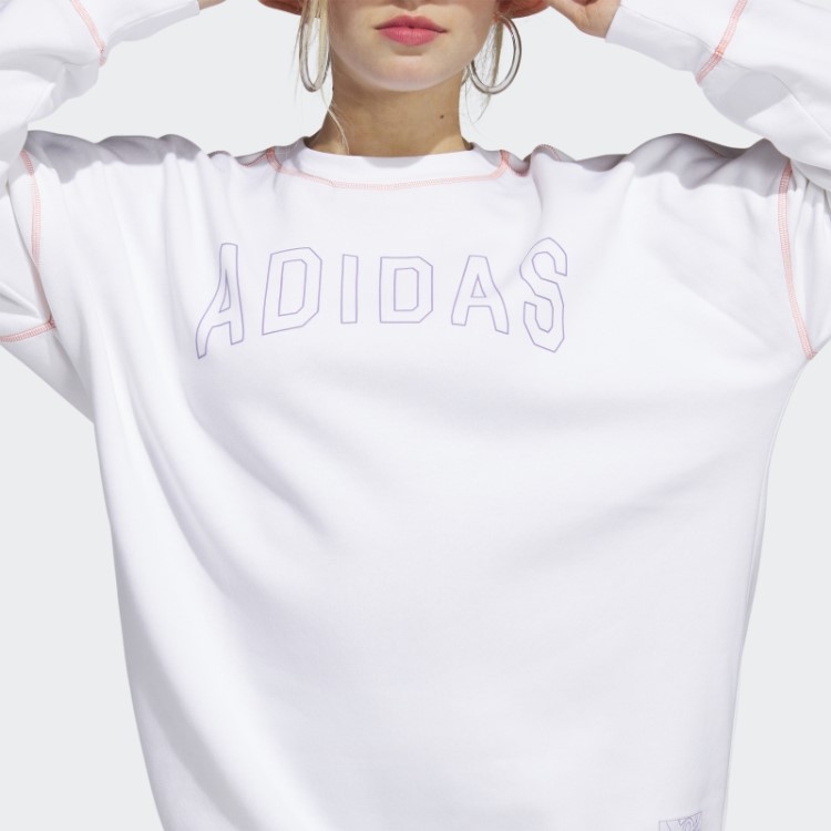 Sweatshirt Sport Statement Boyfriend Crew Branco Adidas