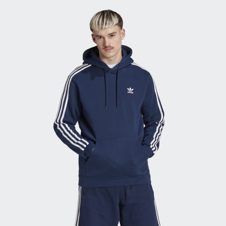 Moletom Com As Três Listras Adidas Night Indigo Adicolor Classics