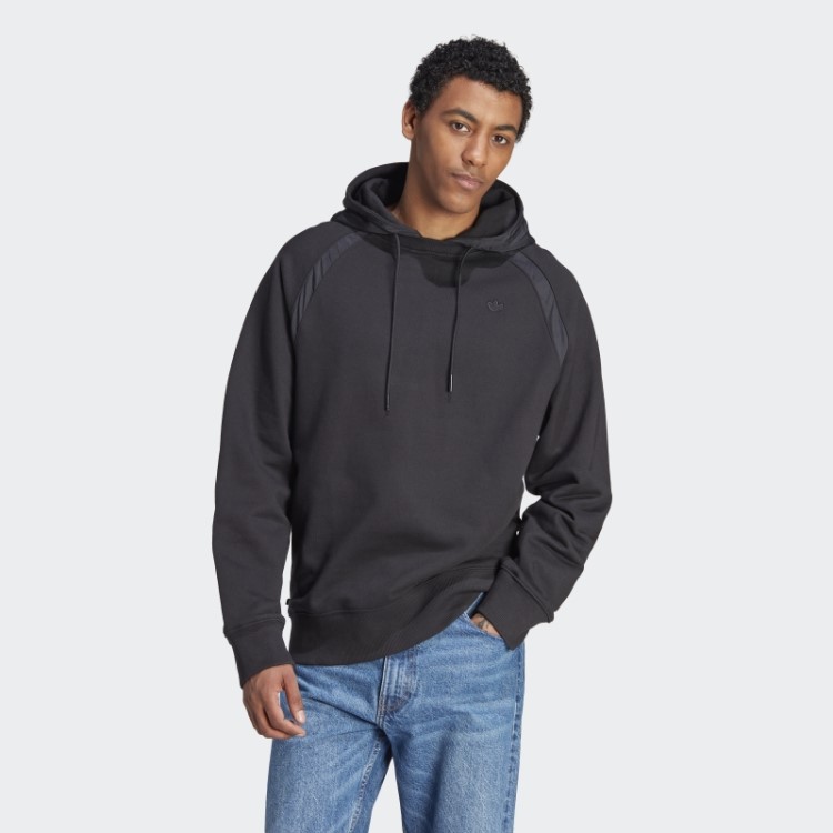 Moletom Com Capuz De Náilon Enrugado Premium Essentials Preto Adidas