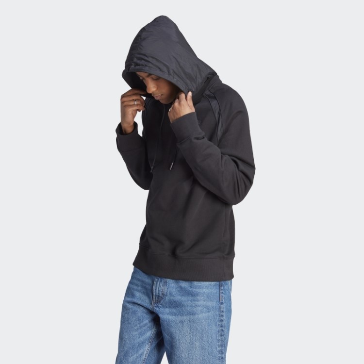 Moletom Com Capuz De Náilon Enrugado Premium Essentials Preto Adidas