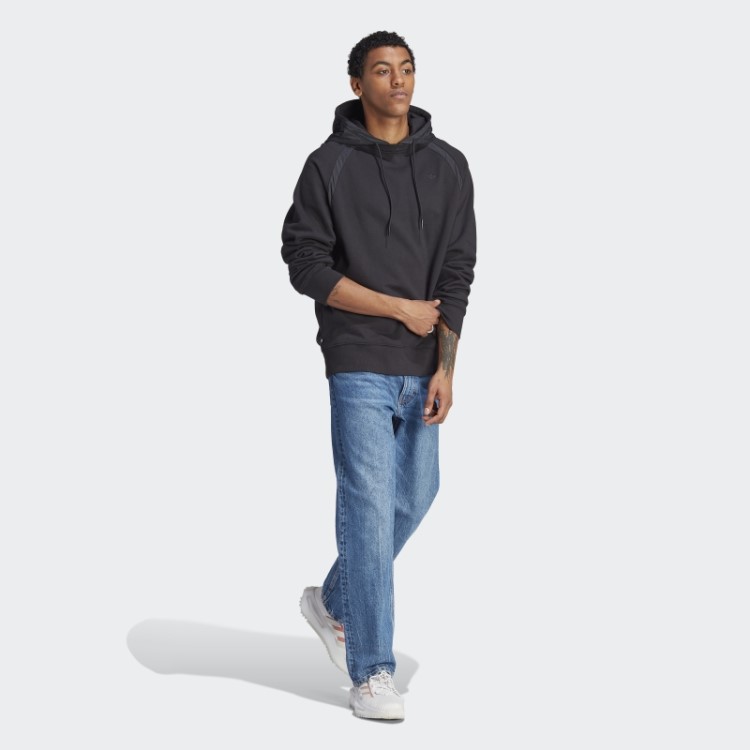 Moletom Com Capuz De Náilon Enrugado Premium Essentials Preto Adidas