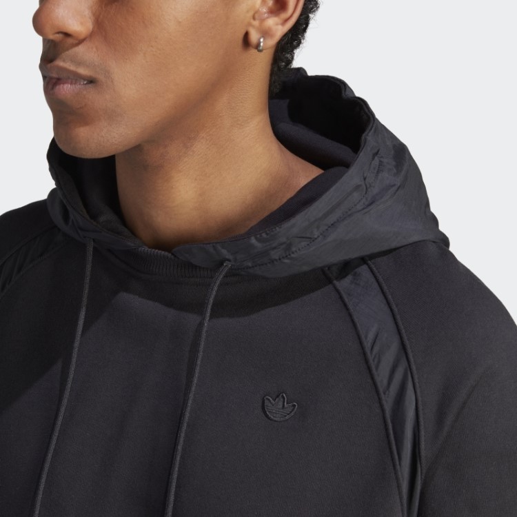 Moletom Com Capuz De Náilon Enrugado Premium Essentials Preto Adidas