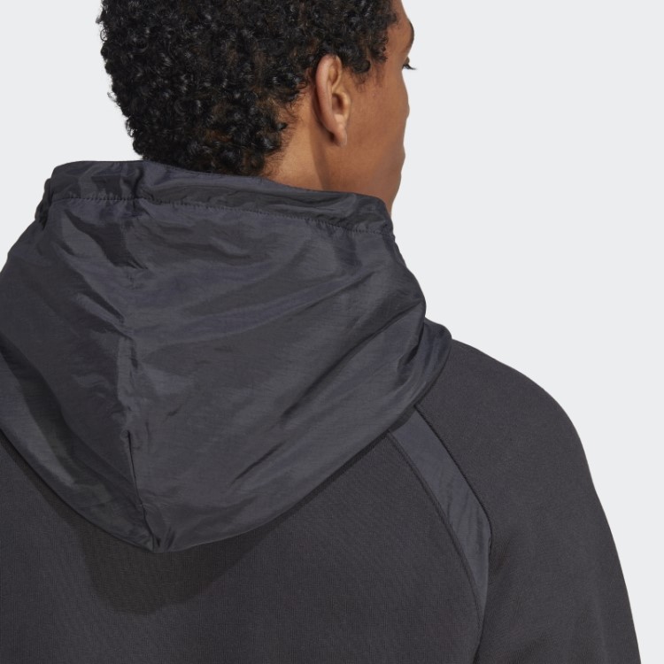 Moletom Com Capuz De Náilon Enrugado Premium Essentials Preto Adidas