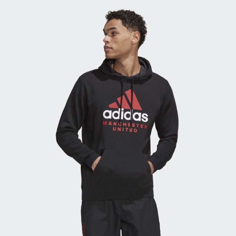 Moletom Adidas Manchester United Dna Preto Com Estampa