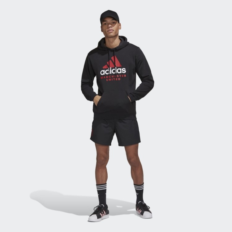 Moletom Adidas Manchester United Dna Preto Com Estampa