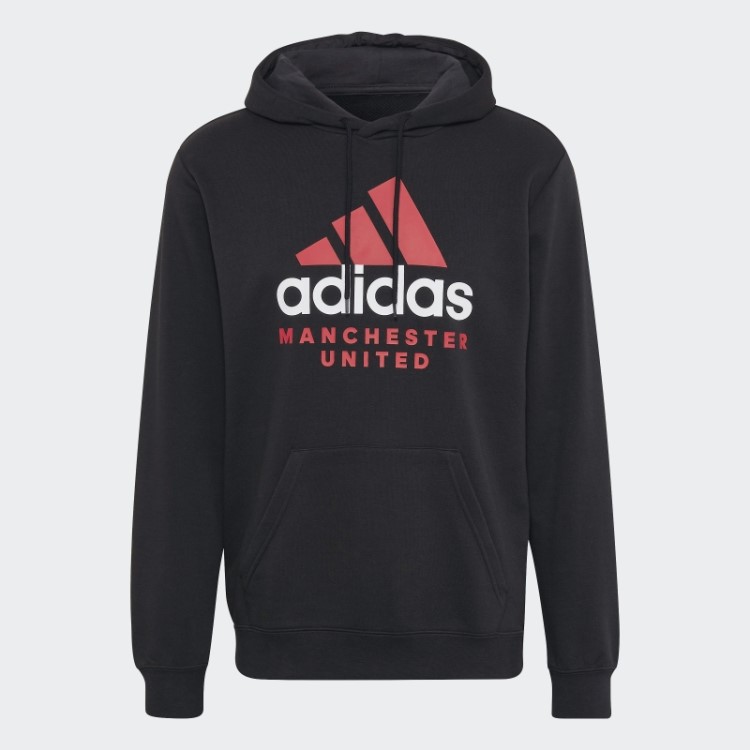 Moletom Adidas Manchester United Dna Preto Com Estampa