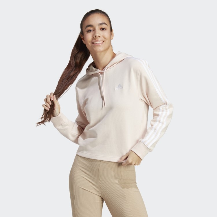 Quartzo Adidas Essentials Moletom French Terry Cropped Com As Três Listras