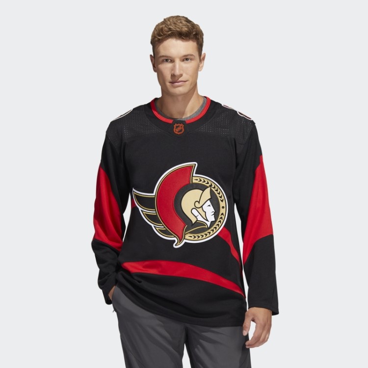 Senators Autêntico Reverso Camisa Retrô Com Marca De Palavra Adidas Preta