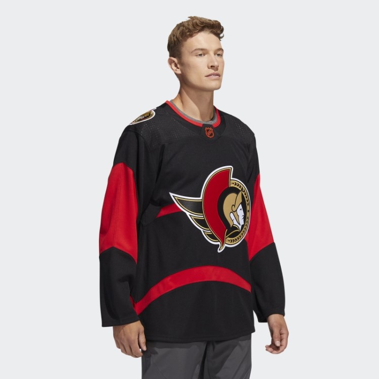 Senators Autêntico Reverso Camisa Retrô Com Marca De Palavra Adidas Preta