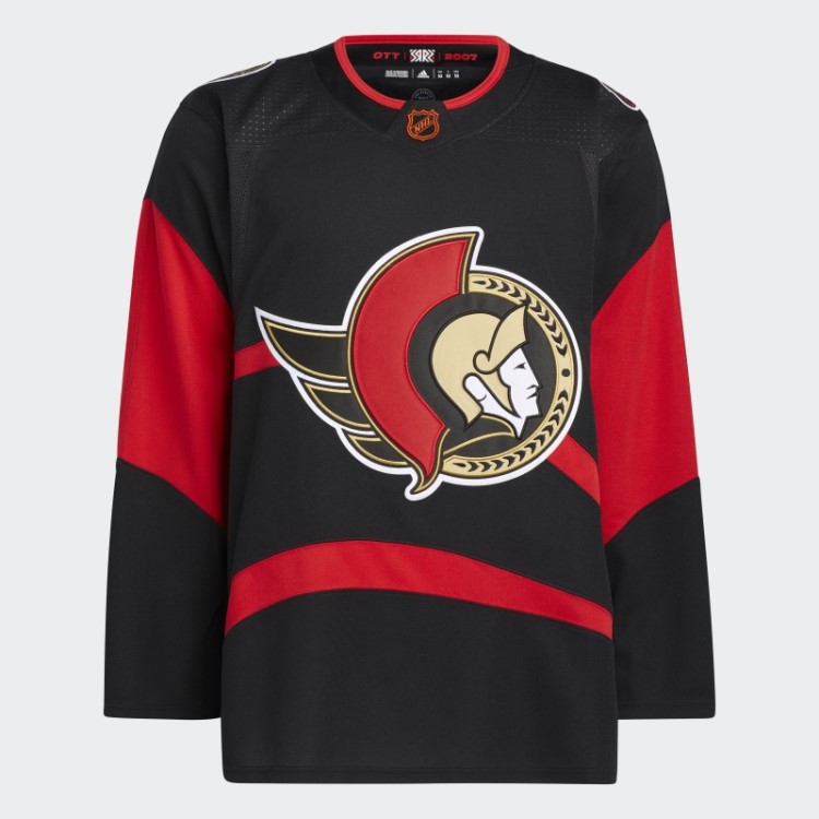 Senators Autêntico Reverso Camisa Retrô Com Marca De Palavra Adidas Preta