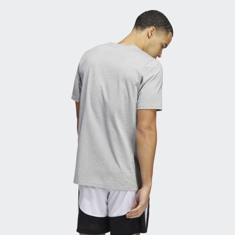 Dormiu Com Camiseta Gráfica Adidas Cinza Médio
