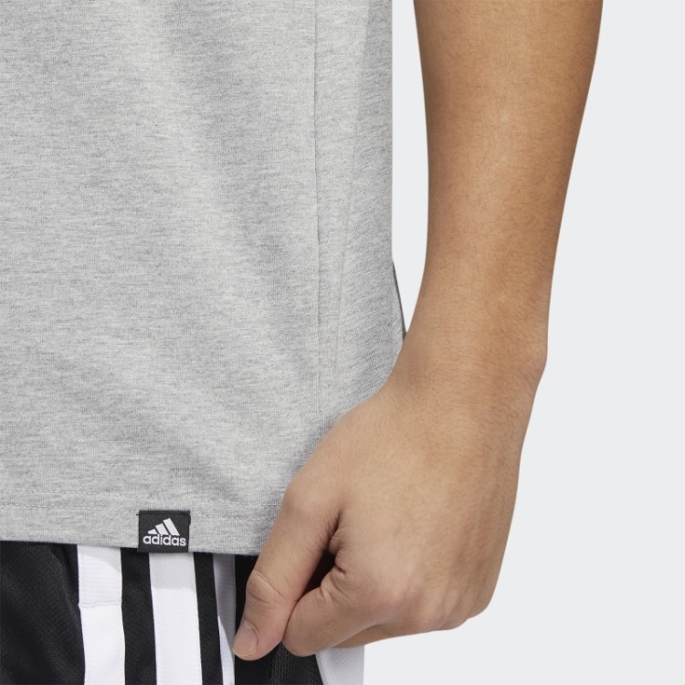 Dormiu Com Camiseta Gráfica Adidas Cinza Médio