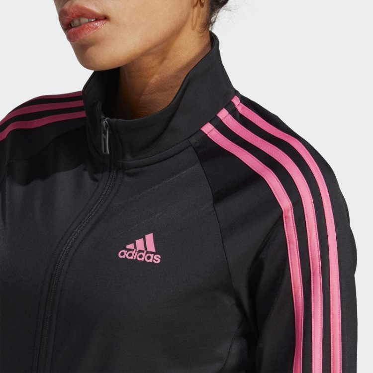 Jaqueta Adidas Primegreen Essentials Warm-up Slim Com As Três Listras Magenta