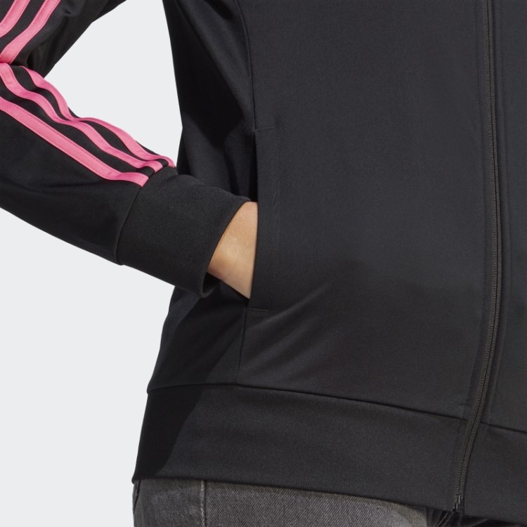 Jaqueta Adidas Primegreen Essentials Warm-up Slim Com As Três Listras Magenta
