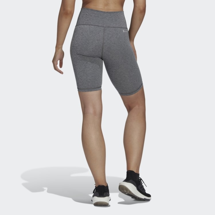 Leggings Curtas De Bicicleta Com Três Listras Cinza Escuro Urze Optime Trainicons Da Adidas