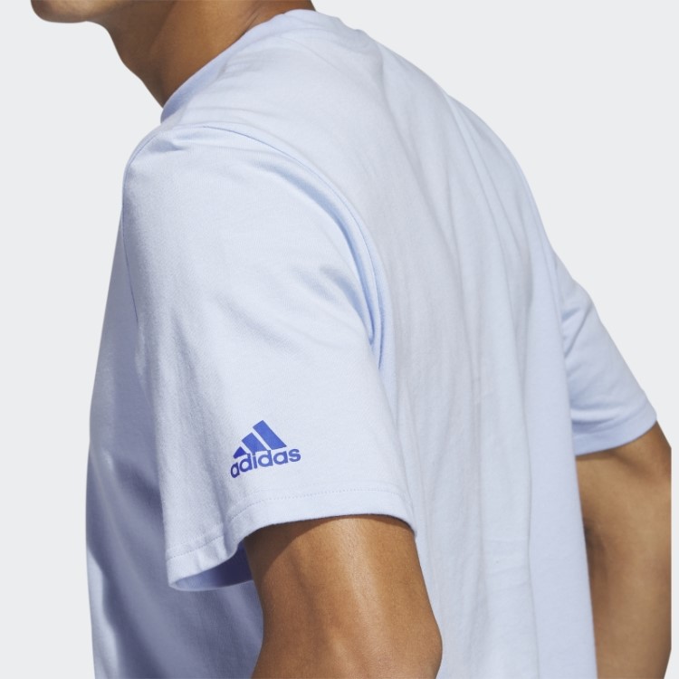 Camiseta Estampada Linear Beach-bit Manga Curta Adidas Blue Dawn