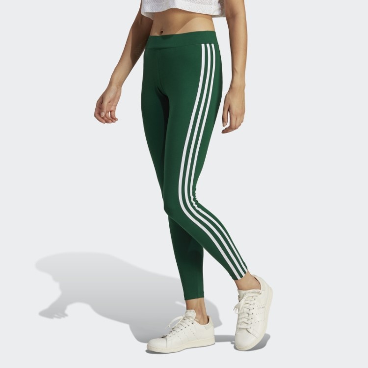 Legging Com As Três Listras Adicolor Classics Verde Escuro Adidas