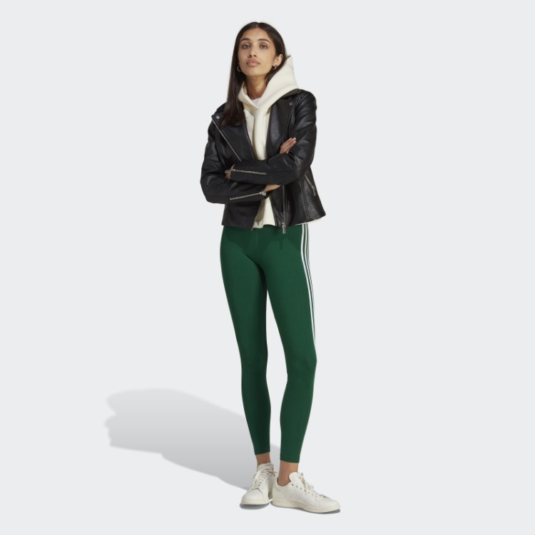 Legging Com As Três Listras Adicolor Classics Verde Escuro Adidas