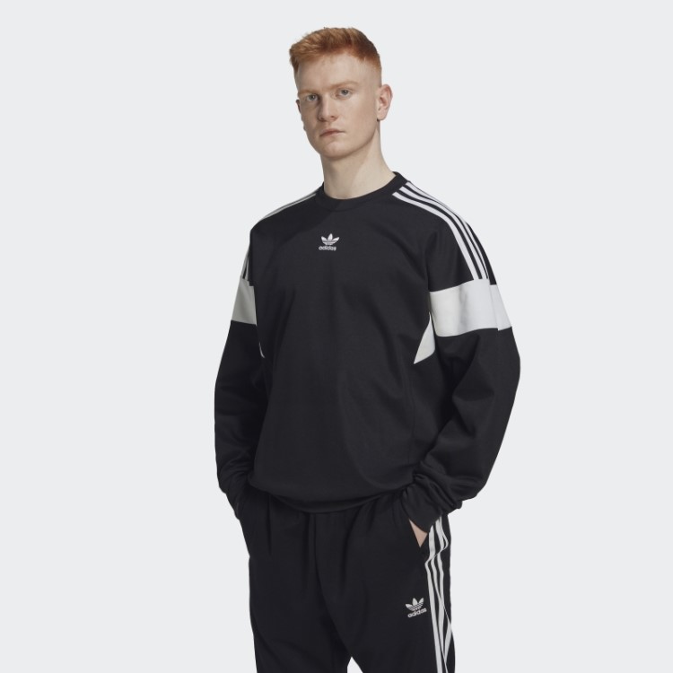 Moletom Preto Adicolor Classics Com Linha De Corte Adidas