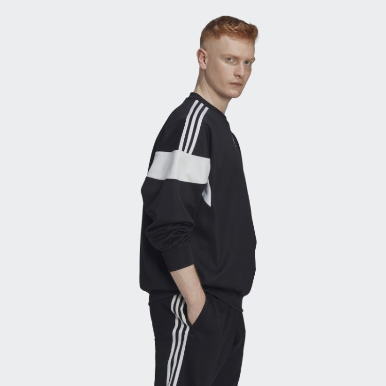 Moletom Preto Adicolor Classics Com Linha De Corte Adidas