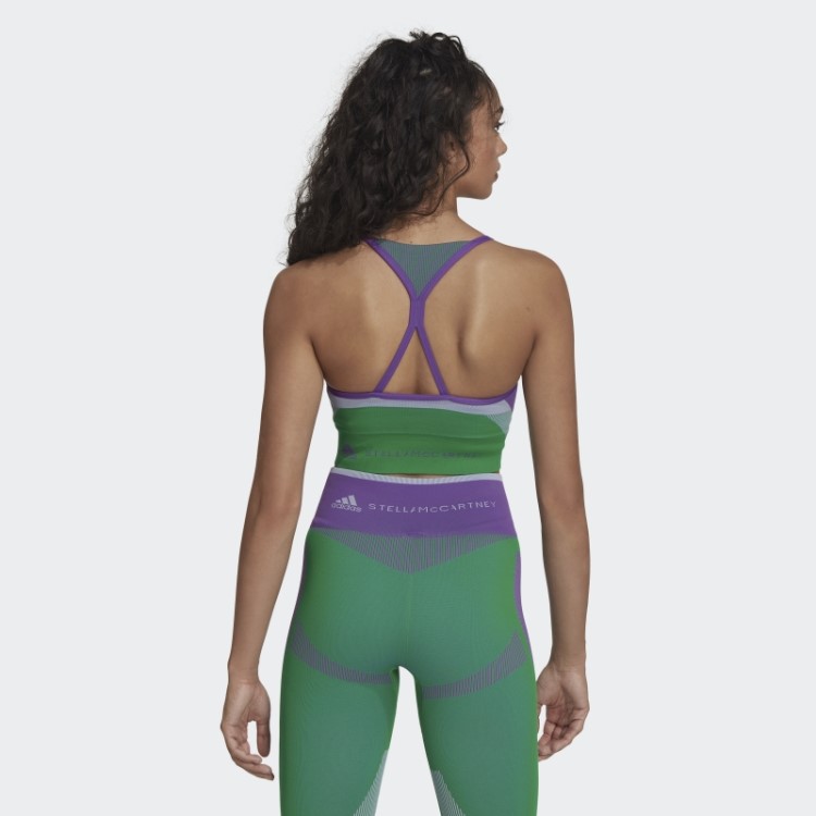 Sutiã Roxo De Malha Adidas By Stella Mccartney Truestrength Com Suporte Leve Para Ioga