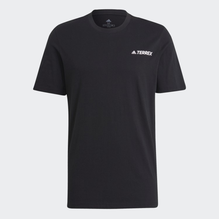 Camiseta Preta Com Estampa De Montanha Terrex Adidas