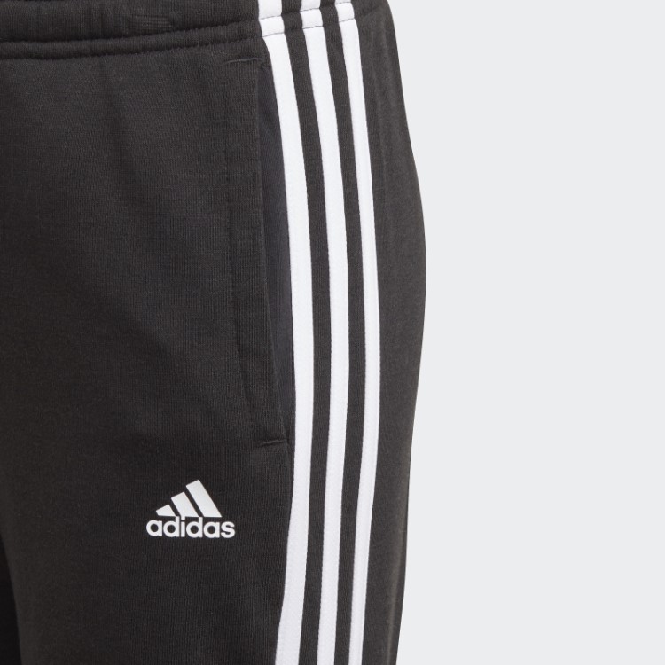 Calça Felpuda Francesa Adidas Essentials 3 Listras Preta Quente