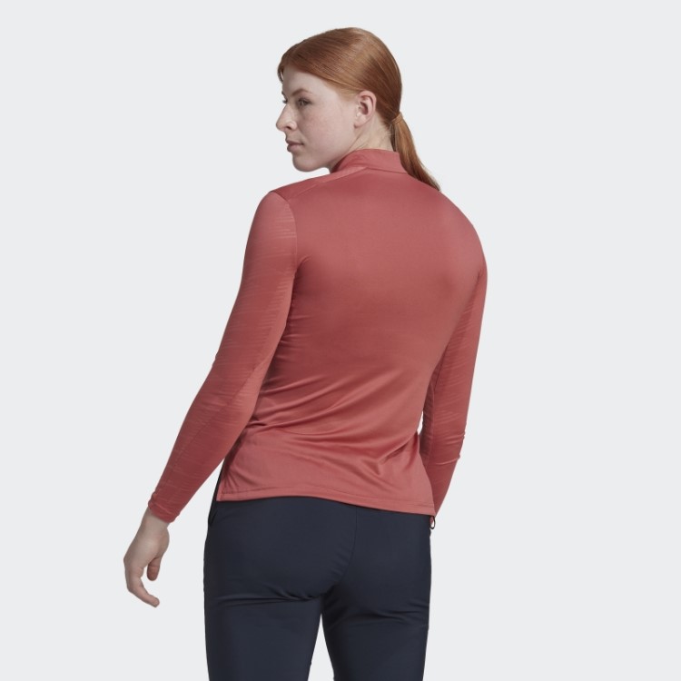 Camiseta Adidas Terrex Multi Com Meio Zíper Vermelha