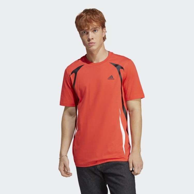 Camiseta Vermelha Adidas Colorblock