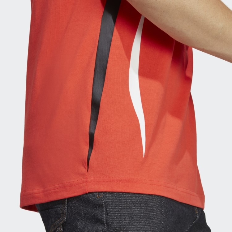 Camiseta Vermelha Colorblock Adidas