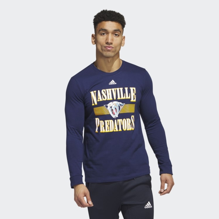 Camiseta Manga Longa Adidas Predadores Azul Marinho