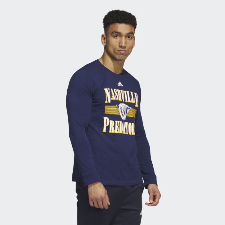 Camiseta Manga Longa Adidas Predadores Azul Marinho