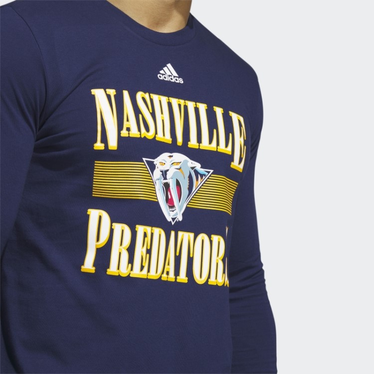 Camiseta Manga Longa Adidas Predadores Azul Marinho