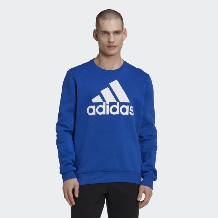 Moletom Adidas Royal Blue Essentials Com Logo Grande