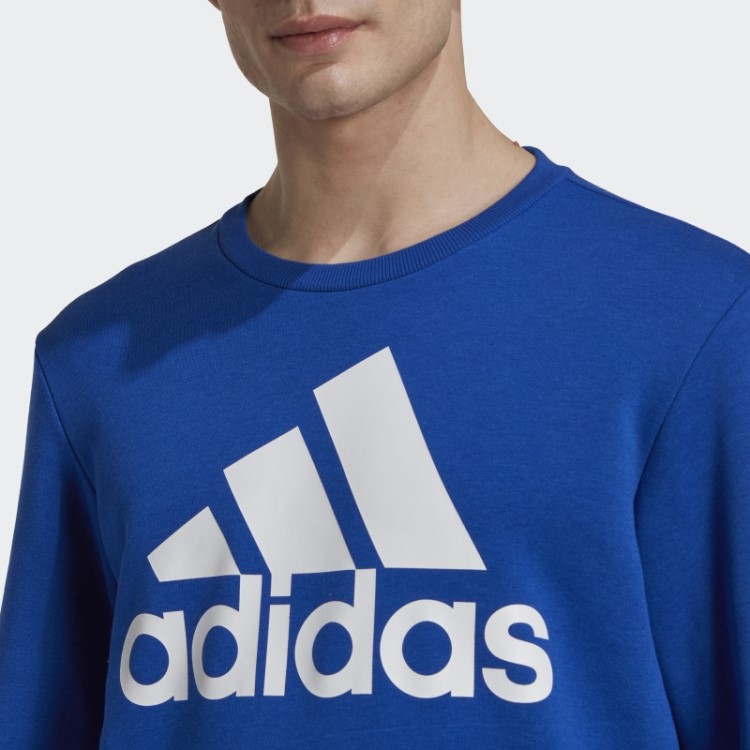 Moletom Adidas Royal Blue Essentials Com Logo Grande