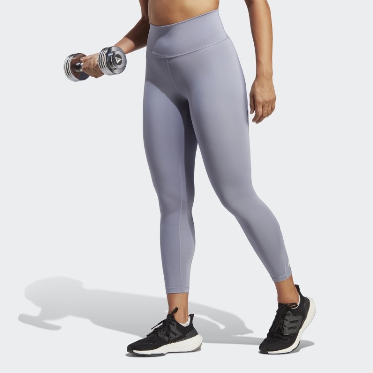 Legging Optime Training 7/8 Prata Violeta Adidas