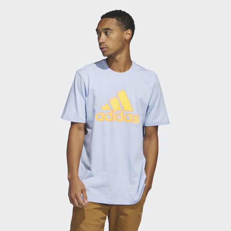 Preenchimento De Caneta Com Logotipo - Camiseta Com Estampa Esportiva Azul Dawn Adidas