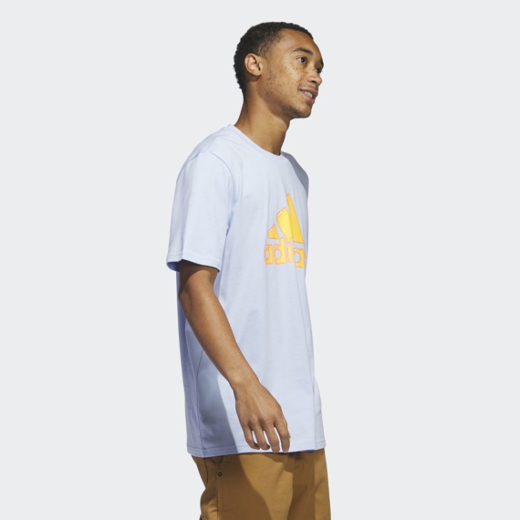 Preenchimento De Caneta Com Logotipo - Camiseta Com Estampa Esportiva Azul Dawn Adidas