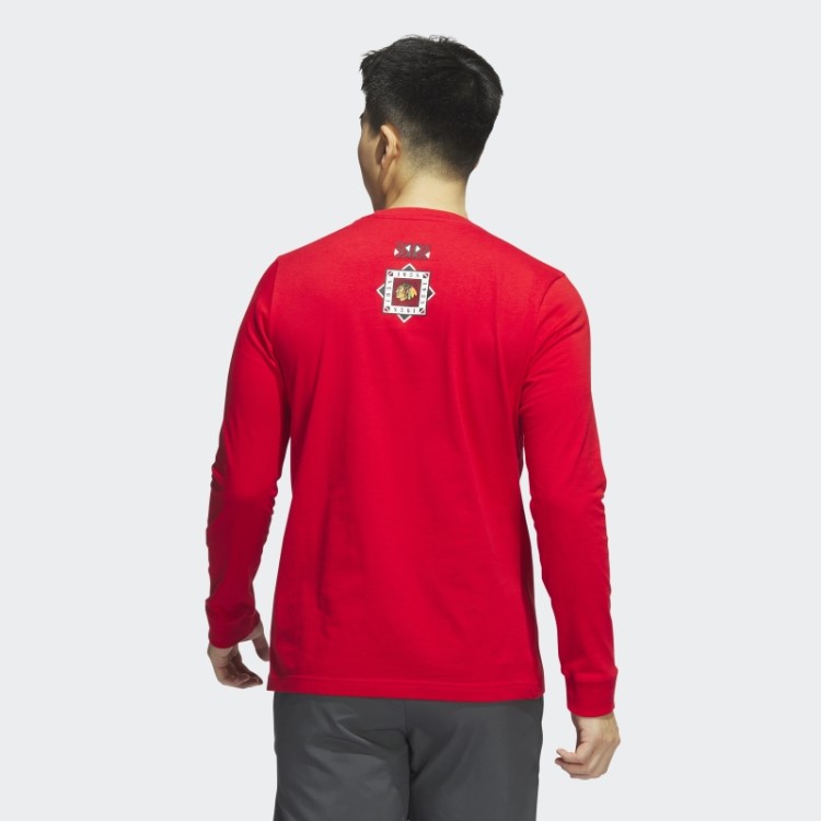 Camiseta Manga Longa Blackhawks Playmaker Vermelha Adidas