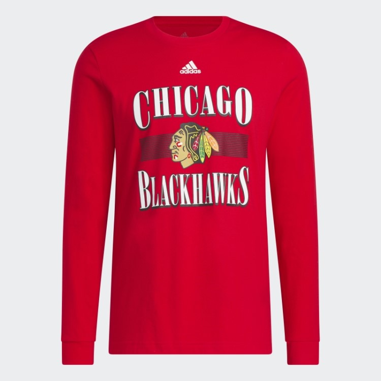 Camiseta Manga Longa Blackhawks Playmaker Vermelha Adidas